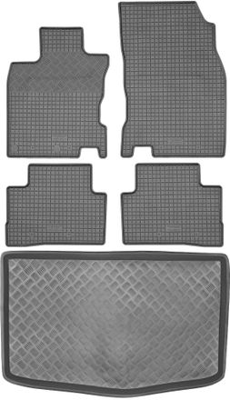 OEM Juego De Alfombrillas De Goma Para Coche Y Maletero Para Nissan Qashqai Ii Crossover (2014-2020)
