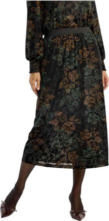 In Front Midi Rok - Dames - Midirokken - Veelkleurig - 2XL - Rokken