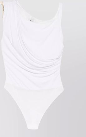 Elisabetta Franchi draped one-shoulder sleeveless bodysuit