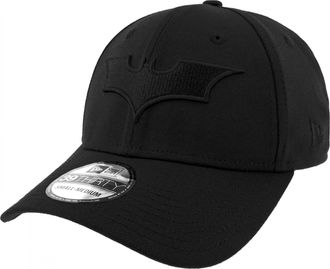 New Era Batman Dark Knight Trilogy Logo Black on Black 39Thirty Fitted Hat (UK, Alpha, S, M, Black)