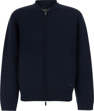 Emporio Armani V-hals Wol Pullover - Heren - Vesten - Blauw - L - Wol - Truien & Vesten