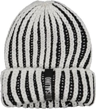 Borsalino Zwarte wollen hoed met logo plaquette - Dames - Hoeden - Zwart - ONE Size - Wol - Accessoires