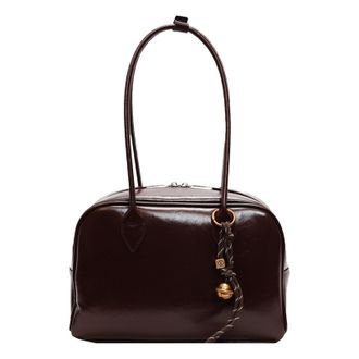 Generic Large Capacity Handbag with Zipper PU Leather Shoulder Bag for Girls (Coffee) (Coffee)