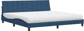 vidaXL Vidaxl - Cama Con Colch&oacute;n Tela Azul 200x200 Cm