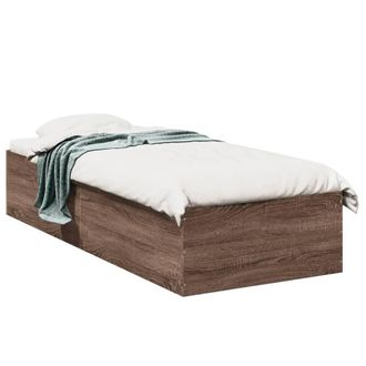Berkfield Home Bed Frame without Mattress Brown Oak 100x200 cm