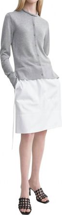 Toteme Fine Knit Cardigan In Grey Melange