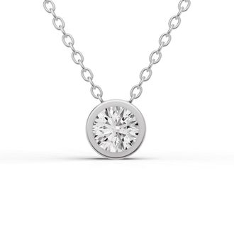 Tilla 1.50 CT Lab Grown Round Diamond Bezel PassThru Setting Pendant