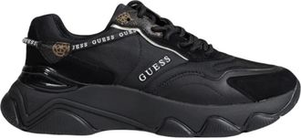Guess Zwarte Rubberen Sneakers met Veters Dames - Dames - Sneakers - Zwart - 36 EU - Schoenen