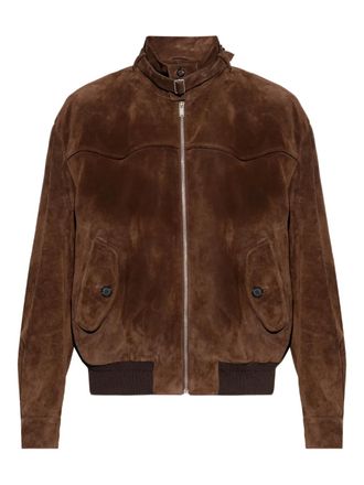 Alexander McQueen zip-up leather jacket - Marrone