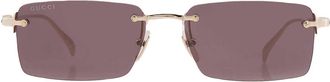 Gucci Grey Rectangular Mens Sunglasses GG1941S 001 56