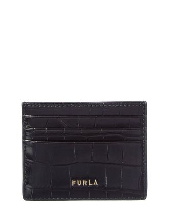 Furla Classic Croc-Embossed Leather Card Case
