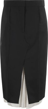 Marni Zwarte Wol Midi Rok - Dames - Midirokken - Zwart - S - Wol - Rokken