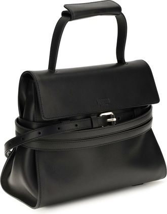 Moschino Womens Buckle Shoulder Bag Nero Calf Leather Bos Taurus