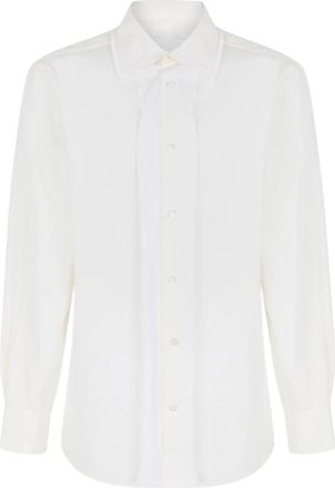Maison Margiela Katoenen Shirt - Heren - Zakelijke Overhemden - Wit - L - Katoen - Overhemden