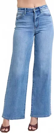Judy Blue High Waist Retro Wide Leg Jeans In Vintage Wash