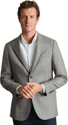 CHARLES TYRWHITT Wool Texture Twill Jacket in Silver Grey at Nordstrom, Size 46