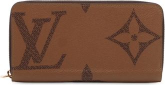 Louis Vuitton Portafoglio con monogramma Giant Reverse e zip 2021-2025 - Marrone