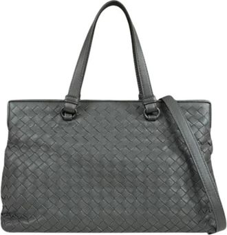 Bottega Veneta Pre-owned Intrecciato Tote Bag - Dames - Vintage Shopper - Grijs - ONE Size - Leer - Vintage