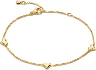 Monica Vinader Heart Station Bracelet in 18K Gold Vermeil at Nordstrom