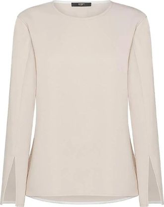 Seventy Elegante Viscose Blouse met Splitmouwen - Dames - Longsleeves - Beige - XS - Tops
