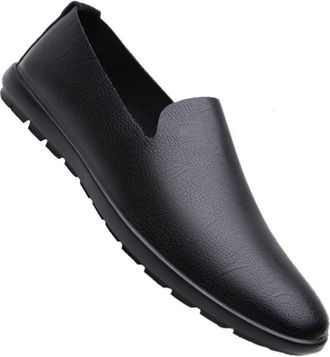 Generic Mens Soft Leather Slip On Loafers Lightweight Casual Driving Moccasins Flexible Soft Sole British Style Comfortable Flats for Business Office and Dail