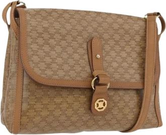 Celine Pre-owned Vintage Canvas Schoudertas - Dames - Vintage Schoudertas - Beige - ONE Size - Leer - Vintage