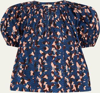Ulla Johnson Loli Short-Sleeve Blouse