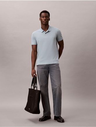 Calvin Klein Mens Liquid Touch Polo Shirt - Blue - 2XL
