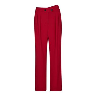 Co'Couture Broeken, Dames, Rood, XS, Polyester, Elegante wijde pijp broek Flame