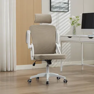 STILVORA Stilvora Poltrona Da Ufficio Ergonomica Regolabile Con Braccioli Pieghevoli E Poggiatesta, In Rete, Kaki