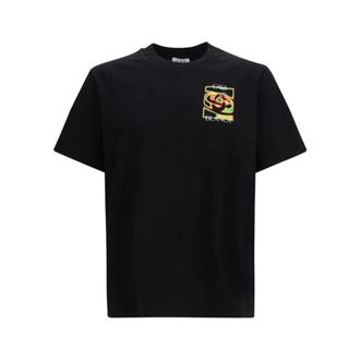 Casablanca T-Shirts, male, Black, Size: 2XL Classic Cotton Crew Neck T-Shirt