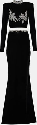 Miss Sohee Embroidered crop top and maxi skirt