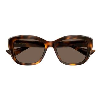 Valentino Butterfly Zonnebril - Dames - Accessoires - Bruin - Maat: 56 MM Nylon