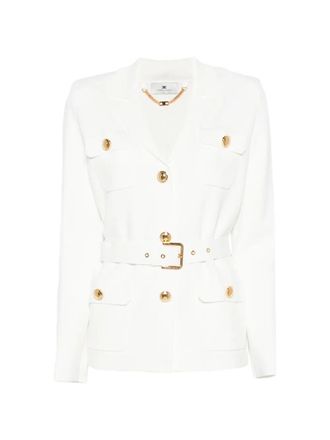 Elisabetta Franchi Belted And Pocket Knit Cardigan