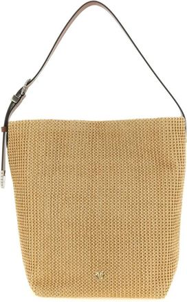 Pinko Bucket Big Bag - Dames - Schoudertassen - Beige - ONE Size - Katoen - Tassen