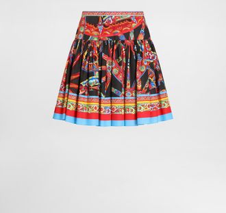 Dolce & Gabbana Carretto-print Poplin Miniskirt - Woman Skirts Multi-colored 36