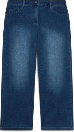 Fiorella Rubino Cropped Full Hotfix Jeans - Dames - Cropped Jeans - Blauw - 5XL - Katoen - Jeans
