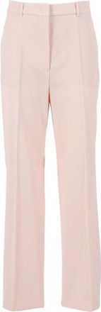 Max Mara Quasar Broeken - Dames - Straight fit broeken - Roze - S - Wol - Broeken