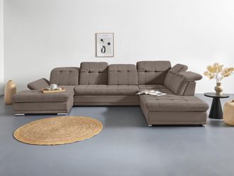 Cotta Wohnlandschaft »Holiday U-Form mit Sitztiefen-, Armteil- und Kopfteilverstellung« wahlweise mit Bettfunktion & Bettkasten