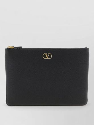 Valentino Garavani vlogo signature leather clutch bag