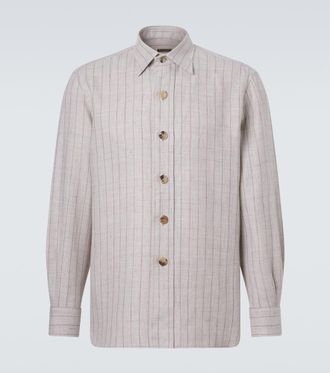 Rubinacci Striped linen and wool shirt