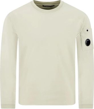 C.P. Company 30/2 Gemerceriseerde Jersey Gedraaide T-shirt met korte mouwen en Lens - Heren - Longsleeves - Grijs - M - Katoen - Tops