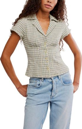 Free People Camp Crush Button-Up Top in Neutral Combo at Nordstrom, Size X-Large