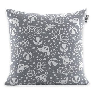 Confecciones Paula Funda de coj&iacute;n jacquard con cremallera invisible 50x50 cm gris
