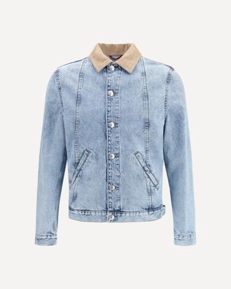 Brunello Cucinelli Denim Jacket with suede collar Male 50