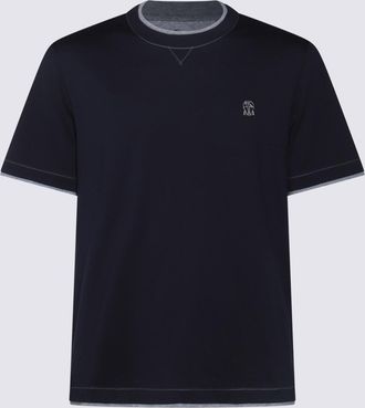 Brunello Cucinelli Navy Cotton T-shirt