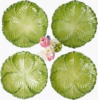 Mrs. Alice Serena Cabbage Dinner Plates in Green at Nordstrom