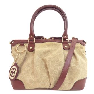 Gucci Brown Canvas Tote Bag (Pre-Owned)