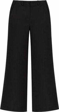 Theory Broek met riemlussen - Dames - Wijde Broeken - Zwart - 2XS - Polyester - Broeken