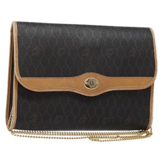 Dior Pre-owned Clutches, female, Black, Size: ONE SIZE Pre-owned Vintage Honeycomb Canvas Shoulder Bag